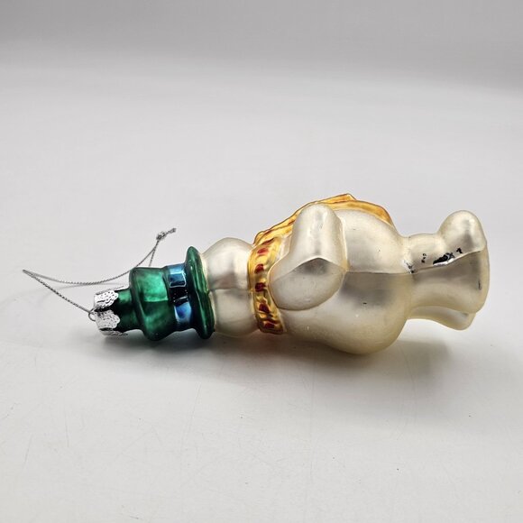 Vintage Frosty The Snowman Blown Glass Christmas Tree Ornaments Lot of 2 5 in - Picture 5 of 10